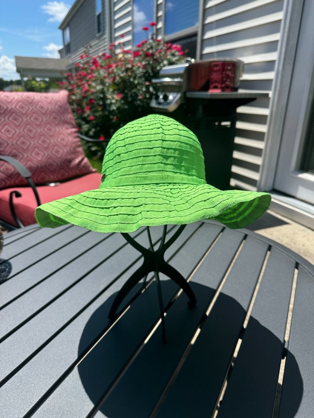 Panama Jack Neon Green Floppy Sun Hat Wide Brim Beach Vacation One Size